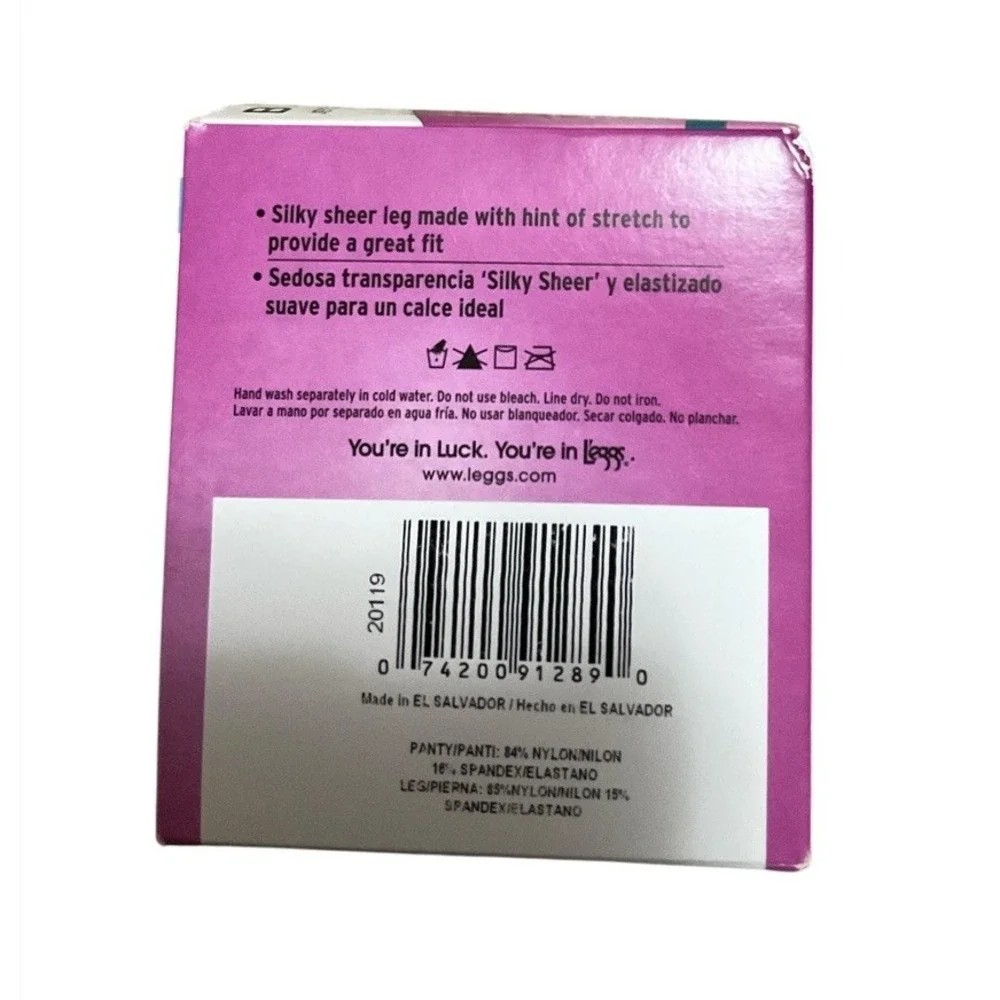 3 - Leggs Silken Mist Pantyhose Control Top Sheer Leg JET BLACK Size B 20119 NEW